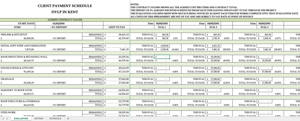 Client Payment Schedule example